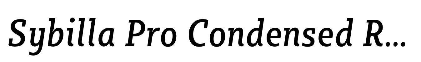 Sybilla Pro Condensed Regular Italic